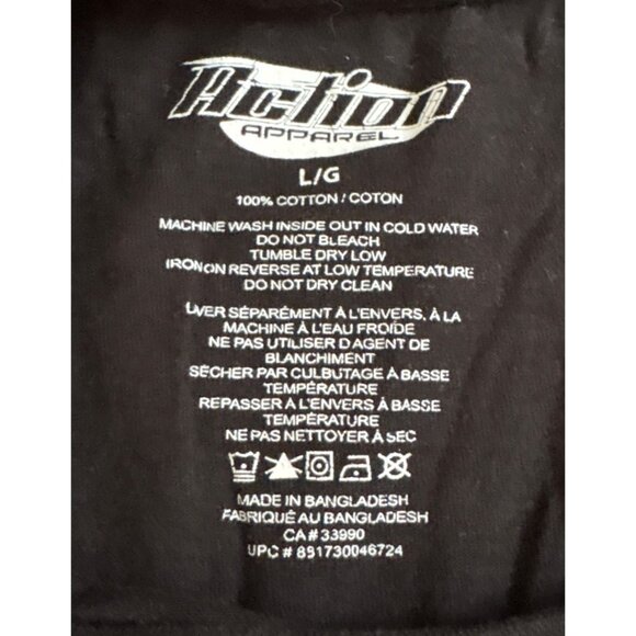 Skull T Shirt Action Apparel Men L/G Cotton Casual Crew Neck Short Sleeve Black - Picture 3 of 5